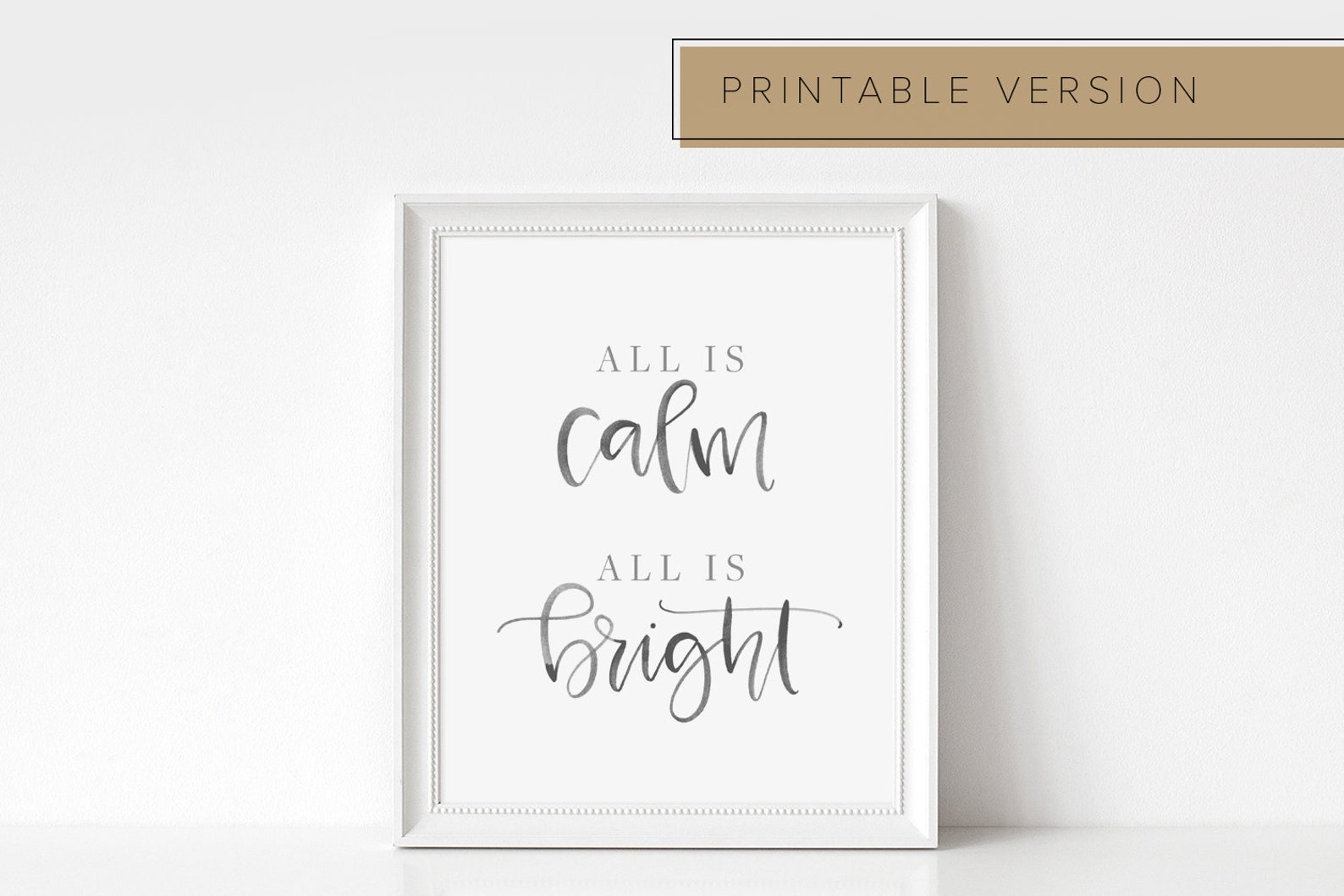 Printable Handwritten All Is Calm Watercolor Artwork // | Etsy