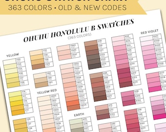 Ohuhu Honolulu B 363 Old & New Codes Swatch Sheet // Fillable and Pre-filled Swatches // Includes All Available Markers as of 2025!