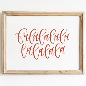 Printable Fa La La La La Handwritten Artwork // Typography - Etsy