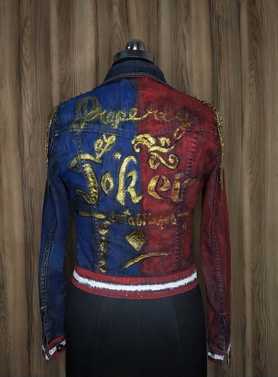 Hand Painted Harley Quinn Denim Jacket 
