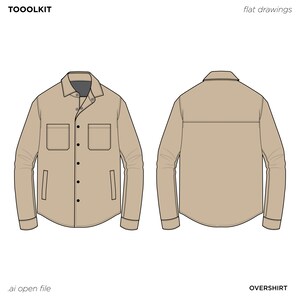 OVERSHIRT Vector Mockup Pack Template Fashion Illustrator Tech Pack ...