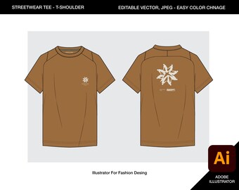 Streetwear T-Shirt Vector Template: Fashion Tech Pack (AI, JPEG, PDF)