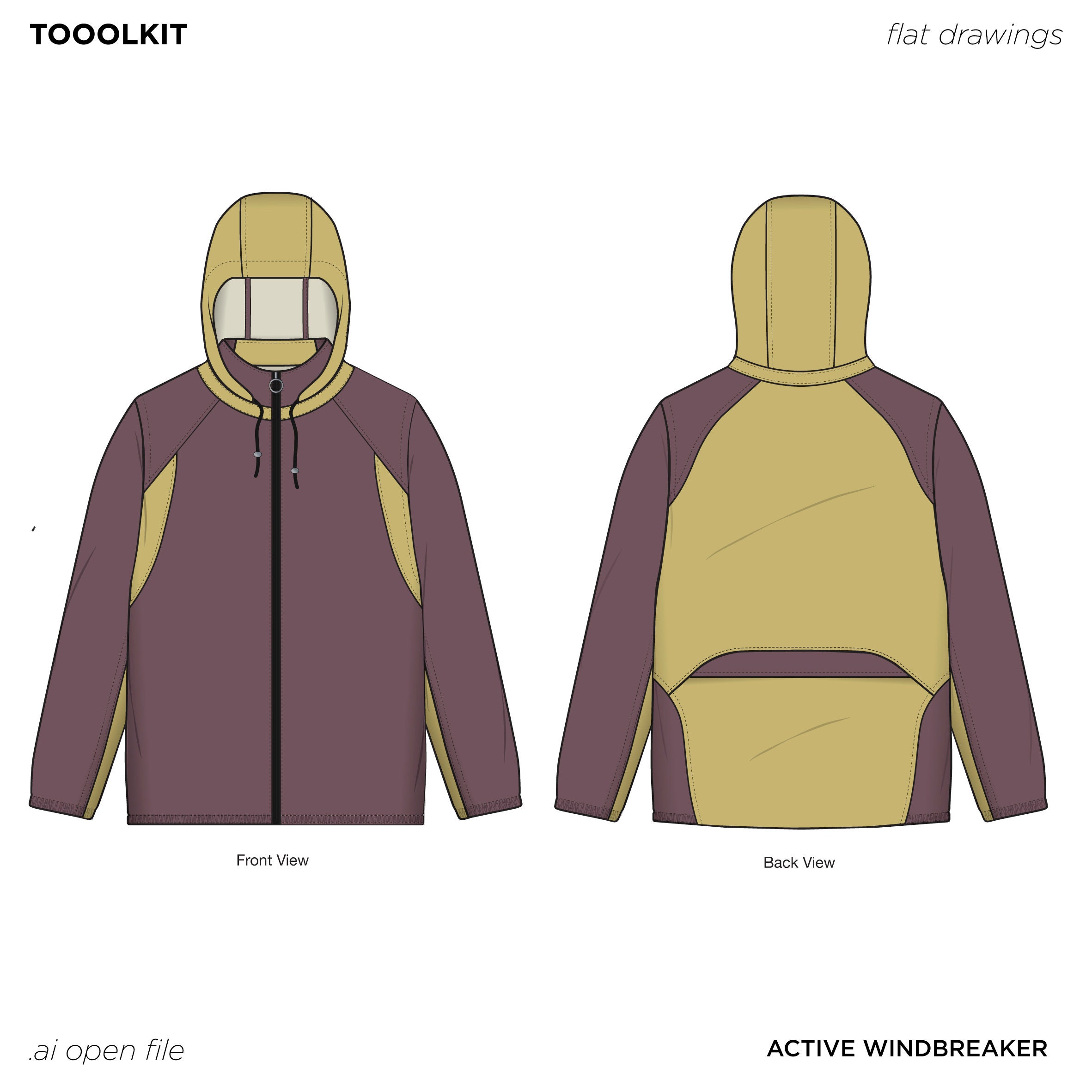 Running Jacket Design Running Jacket Vector Mockup: Fashion Illustrator Tech Pack - Etsy