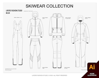 Skiwear Collection fashion sketches