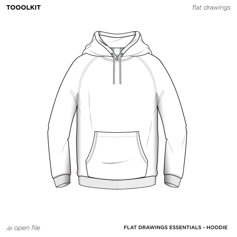 Hoodie Vector Mockup Pack Template Fashion Illustrator Tech Pack Hoodie Vector Mockup Pack Template Fashion Illustrator Tech Pack
