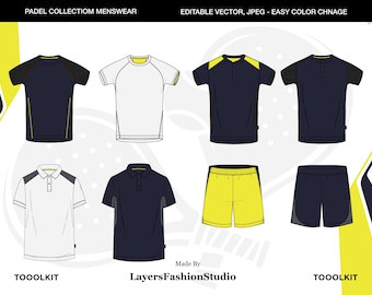 Menswear Sportswear Vector Mockup: Fashion Illustrator Tech Pack (AI, JPEG)