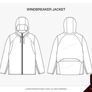 Running Jacket Vector Mockup Pack Template Fashion Illustrator Tech Pack  Clothing Template Design bundle flat drawings collection