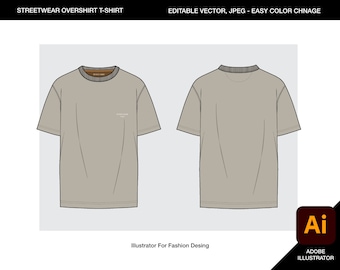 Oversize Tee Vector Bundle: Streetwear Tech Pack (AI, JPEG, PDF)