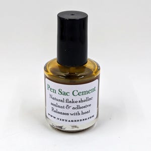 Hand-mixed sac cement for pen repair, traditional natural flake shellac formula