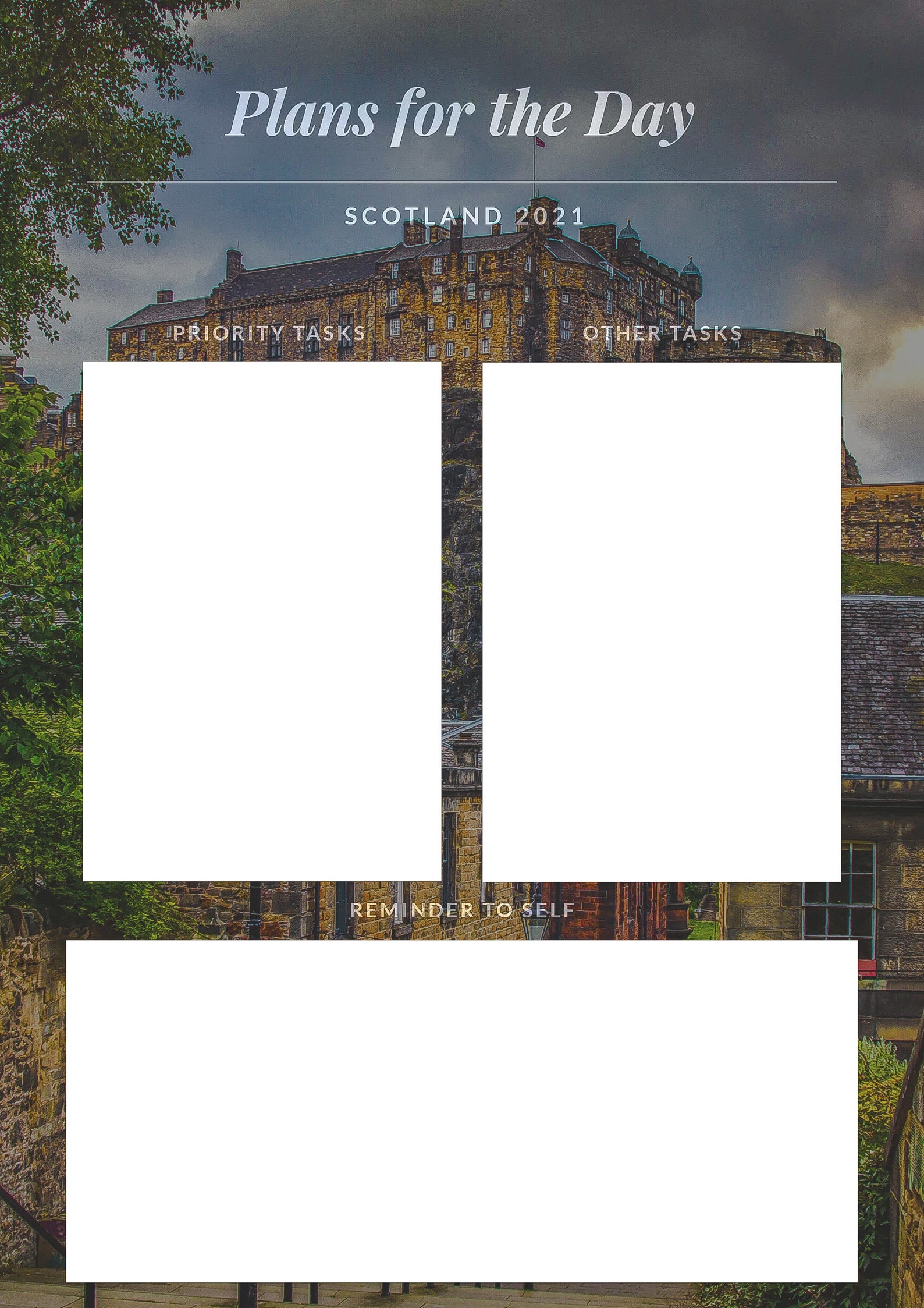 Scotland 2021 Daily Planner edinburgh castle digital file Etsy