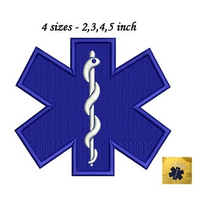 EMT PARAMEDIC Badge PATCH Rescue iron-on embroidered Star of Life applique
