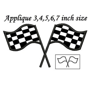 Geruite vlag Applique Design - Geruite vlag machine borduurwerk Applique Design- Instant Download - 3,4,5,6,7 inch formaat