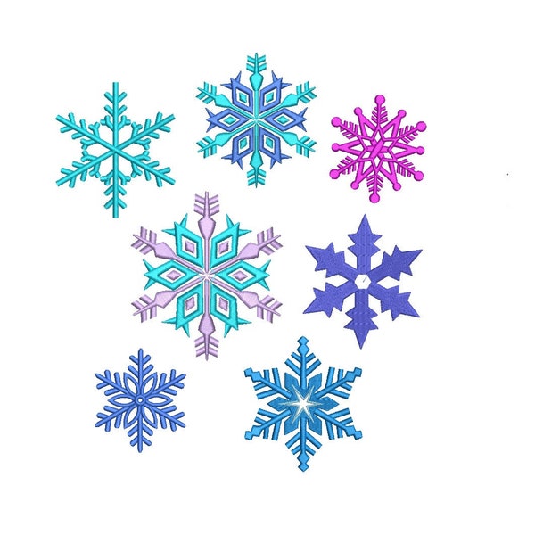 Snowflakes Embroidery Design - 6 designs Instant download