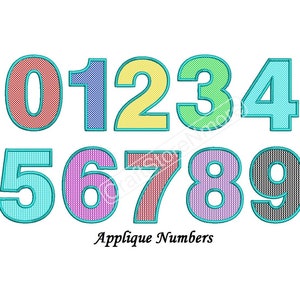 Applique Numbers Design - Applique Numbers Embroidery Design - 3,4,5 inch size instant download