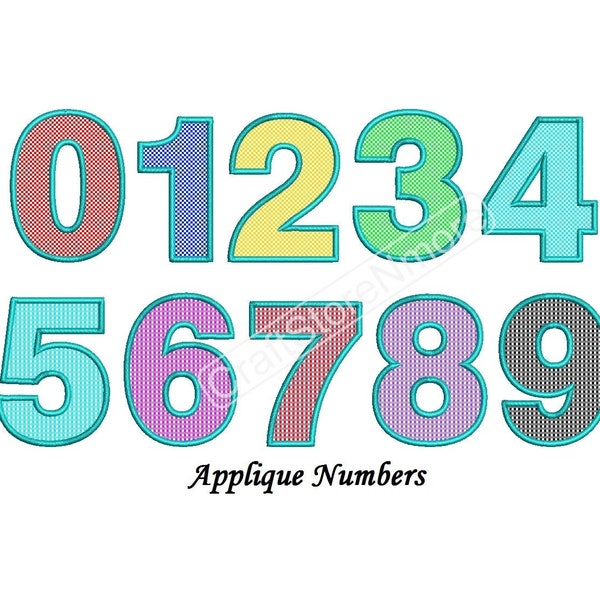 Applique Numbers Design - Applikationszahlen Stickdatei - 3,4,5 Zoll Größe instant download