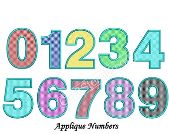 Applique Numbers Design - Applique Numbers Embroidery Design - Descarga instantánea de 3,4,5 pulgadas de tamaño