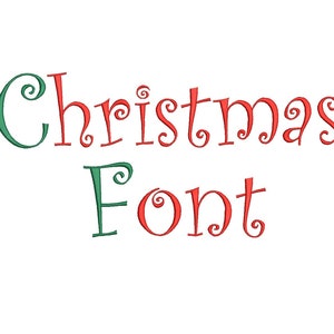 Christmas Embroidery Font Machine Embroidery Monogram Font Designs 7 Size - INSTANT DOWNLOAD