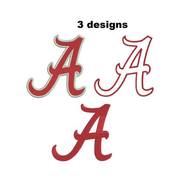 Alabama Embroidery Design - 3 designs Instant Download