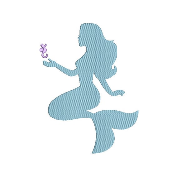 Mermaid Embroidery Design - 3 sizes instant download