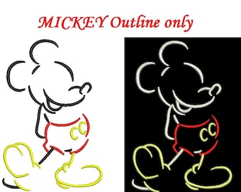 Mickey Mouse Applique Design - outline only - great for embroidery beginners - INSTANT DOWNLOAD