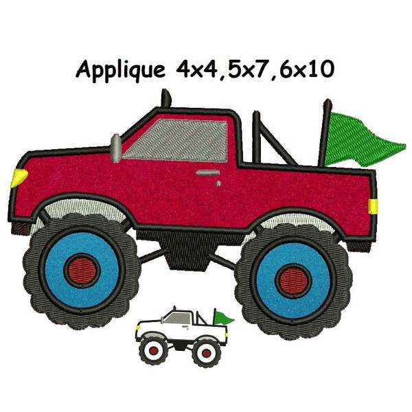 Monster Truck Applique Design - 4x4,5x7,6x10 instant download