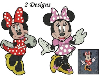 Minnie Mouse Embroidery Design - 2 diseños Descarga instantánea más 2 archivos de bonificación