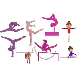 Gymnastics Embroidery Design - 8 designs Instant Download