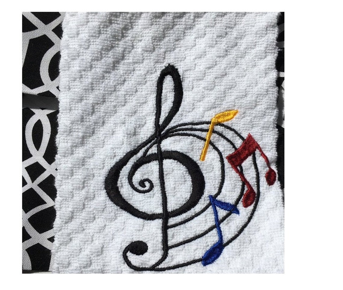 Music Notes Embroidery Design 2 Designs 3456 Inch Size Etsy