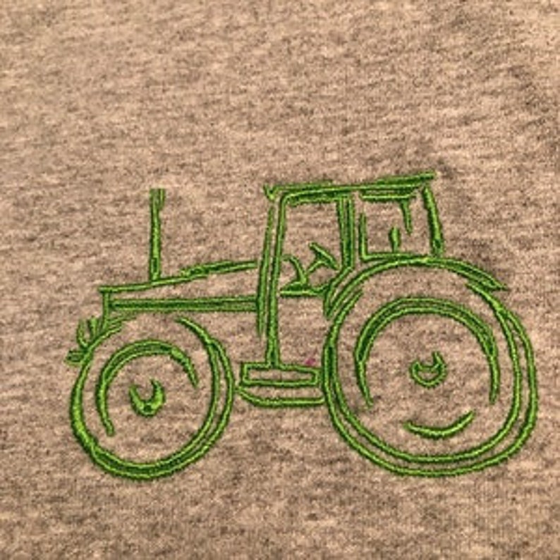 Tractor Embroidery Design - Farm Tractor Embroidery - Satin Stitch Only ...