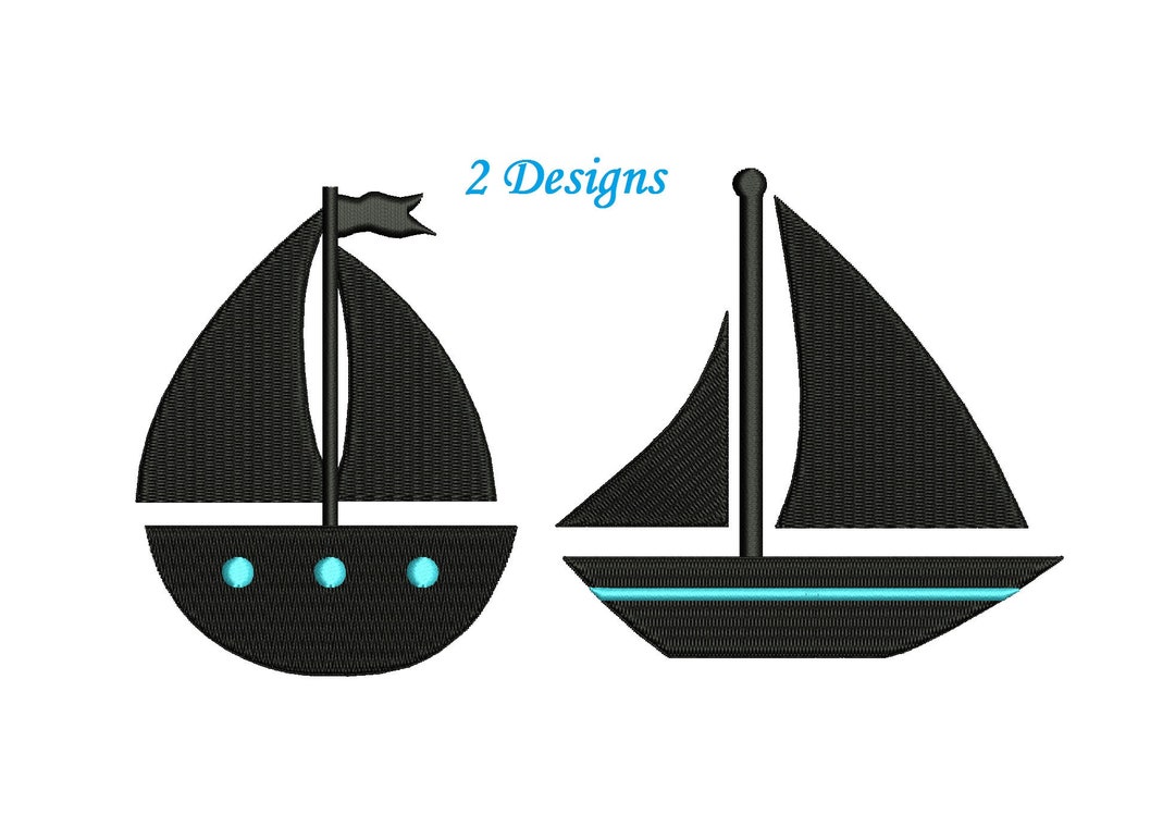 Boat Embroidery Design 2 Designs Instant Download Etsy