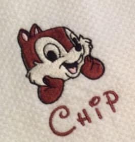 チップ＆デール チップとデールの刺繍デザイン - それぞれ3、4、5インチサイズ、即時