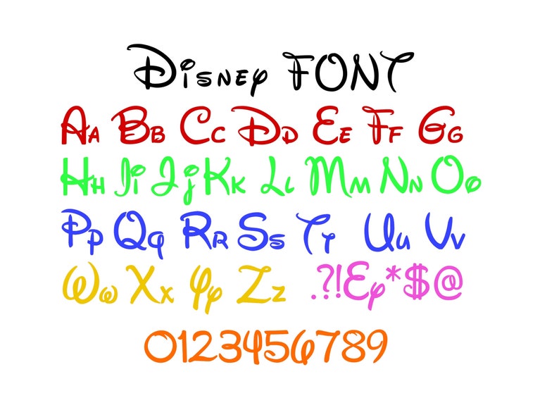 Download Disney Font SVG / Dxf / PNG / vector cut file Disney Font ...