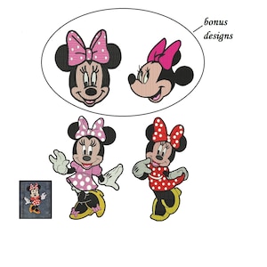 Minnie Mouse Embroidery Design 2 designs Instant Download plus 2 bonus files image 9