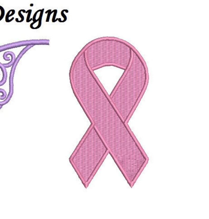 Cancer Ribbon Embroidery Design 2 designs Breast cancer Etsy