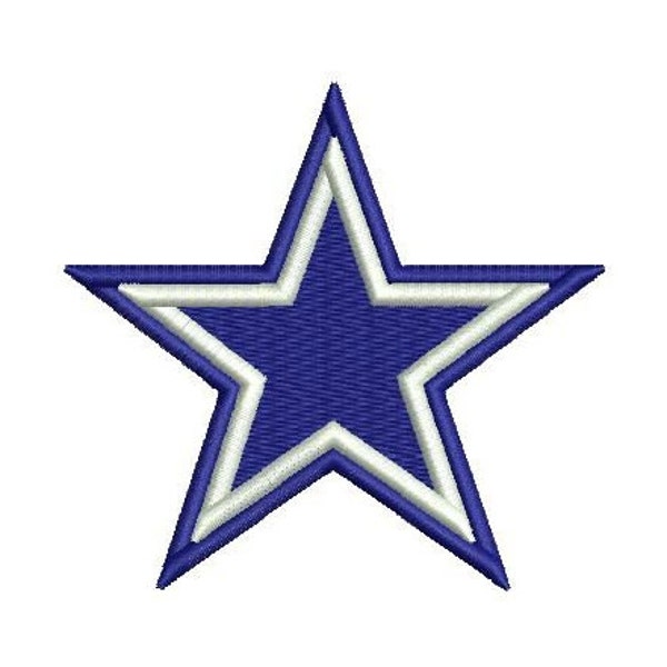 Blue Star Embroidery Design - 3,4 inch size Instant Download