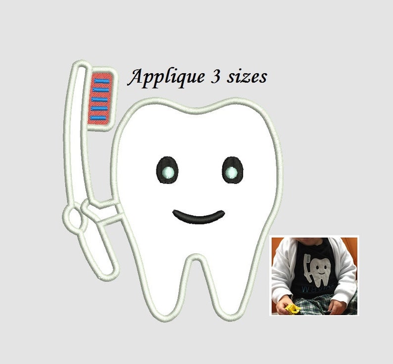 Tooth Applique Design - 3 Sizes Instant Download - Etsy