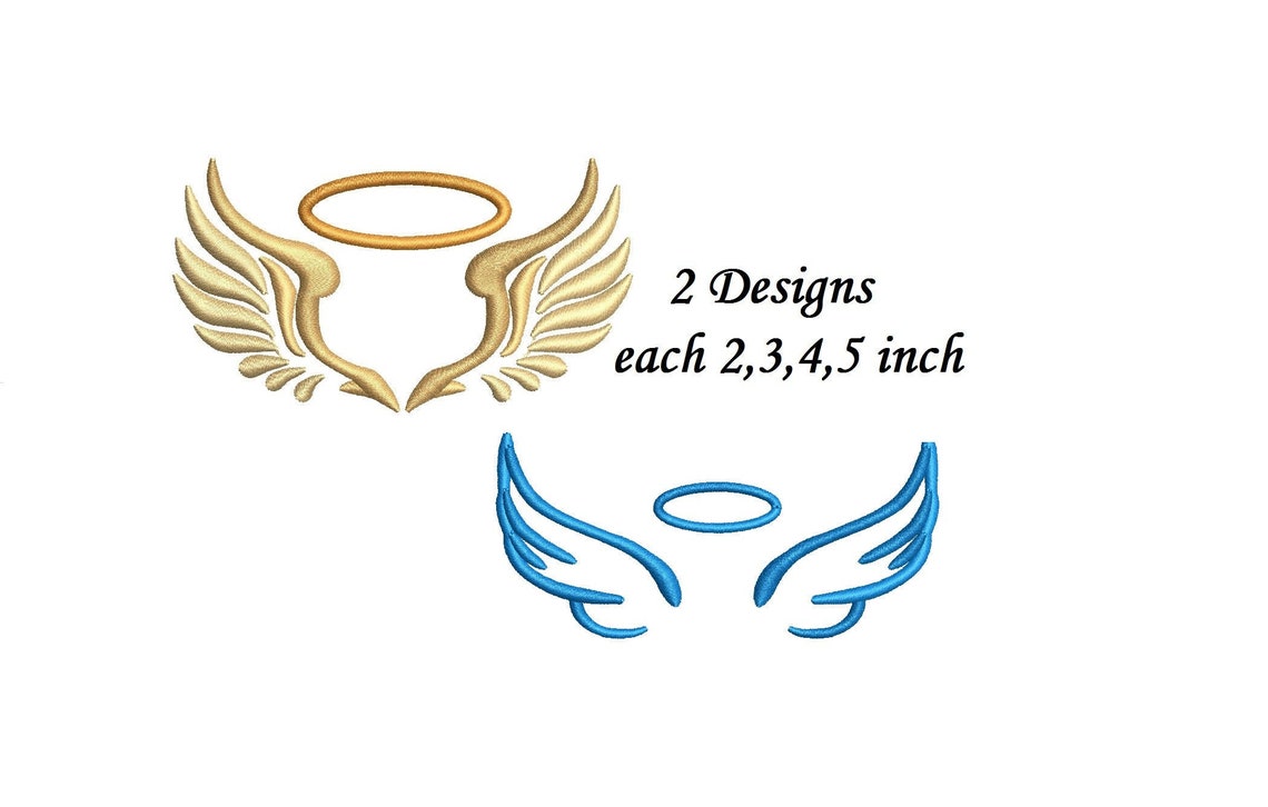 Angel Wings Embroidery Design - 2 Designs 4 Sizes Each Machine ...