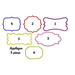 Monogram Frame Applique Design - 6 Frame Designs 3,4,5,6,7 Inch Size ...