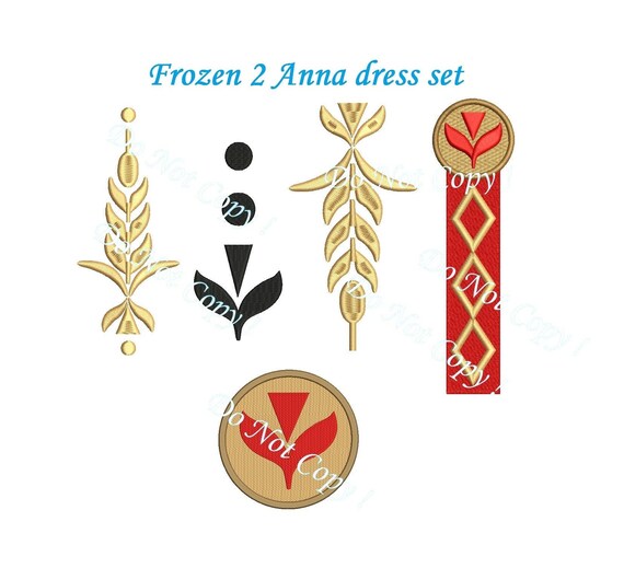 Frozen 2 Embroidery Design Anna New Dress Bodice Set of 5 - Etsy