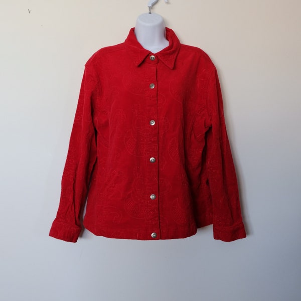 Chaqueta / camisa de pana Tabi roja vintage L