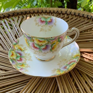 Vintage Royal Mayfair Bone China Tea Cup and Saucer