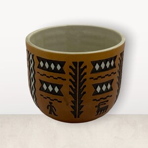 Vintage Geometric Planter // Made In Brazil // Modern Indoor Plant Pot // Mondrian Aztec Bohemian Style