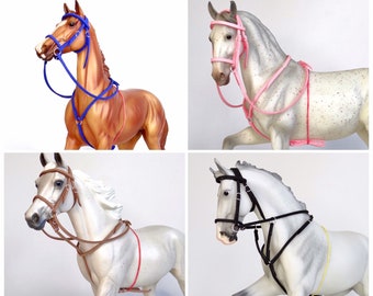 Breyer Traditional 1:9 Scale Model Horse Tack Martingale/Breastplate + Bridle Handmade *Choose Colour*