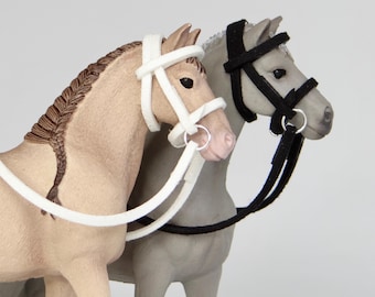 Schleich CollectA Papo 1:24 Scale Model Horse Tack Bridle Handmade *Choose Colours*