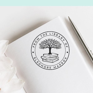 Tree of Life aangepaste ex-libris-stempel, aanpasbare bladwijzerstempel, personaliseerbare boekstempel, bibliotheekstempel, cadeau boekenliefhebbers -1141020720-
