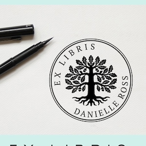 Sellos Ex Libris Personalizados del Árbol de la Vida, Sello Personalizable De Exlibris, Sello Personalizable De Libro, Sello Bibliotecario, Regalo Booklovers -1313060819-