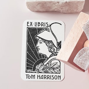 Timbre Ex Libris personnalisable pour déesse Athéna Timbre Ex Libris chrétien vintage Timbre livre Timbre Athena Timbre livre Grèce antique