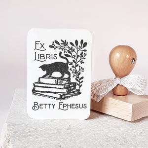 Timbro della biblioteca Ex libris per amanti dei libri di lettura Idea regalo libro Regalo personalizzato Targa personalizzata Set di timbri per libri della biblioteca Ex libris per amanti dei gatti