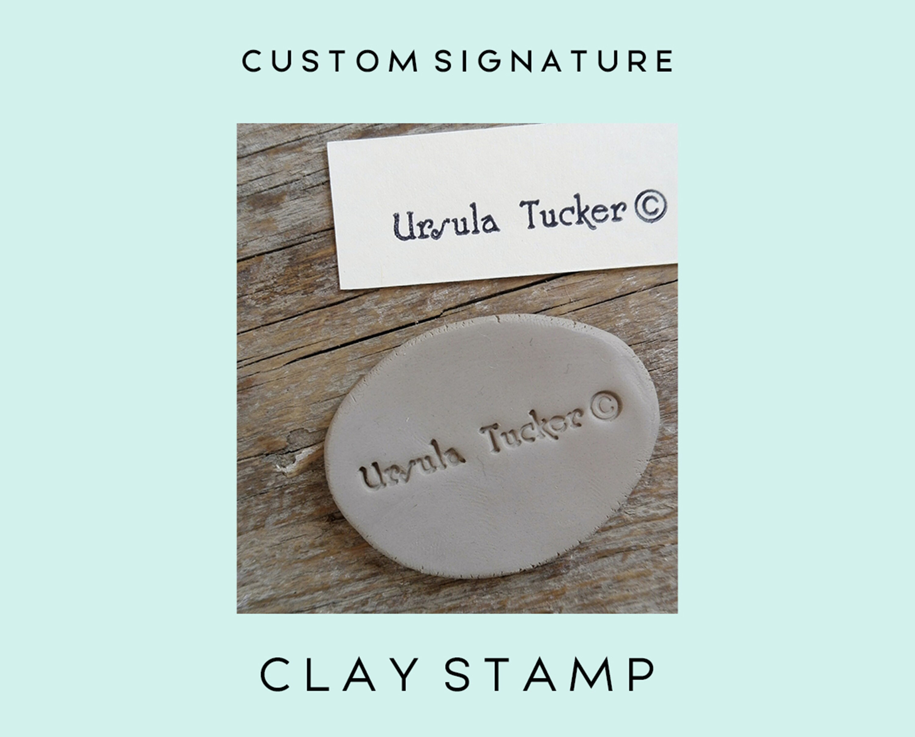 Custom Signature Clay Stamp Your Signature Pottery Stamp Etsy
