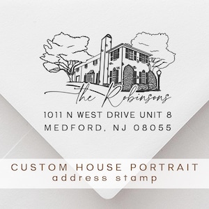 Custom House Illustration Return Address Stamp New House Portrait Address Stamp New Couple Address Stamp from Your House Photo Gift Box